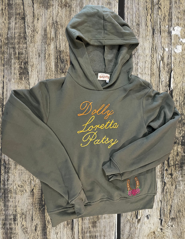 "Ladies of Country" Hand chainstitched hoody