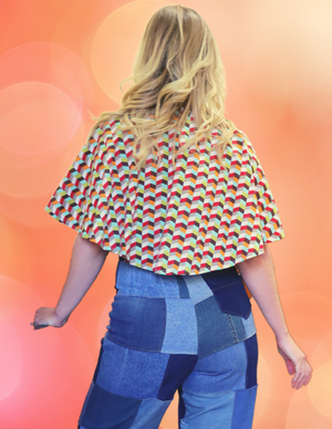 "Flutter" One of a kind tie top with attached cape