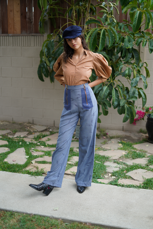 "Colt" High Waisted , Double Zip pants