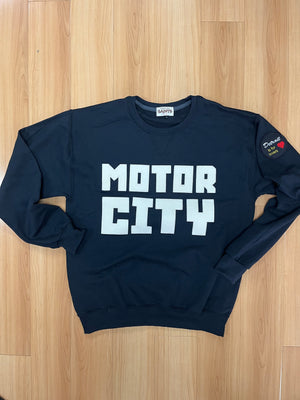 "Motor CIty" Sweatshirt with Felt Lettering
