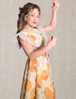 "Marigold" Tea Time wrap dress with removable collar