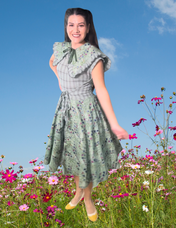 "Rosemary" Tea Time Dress with matching removable collar