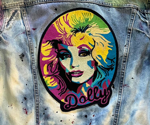 Dolly Parton chainstitched denim jacket