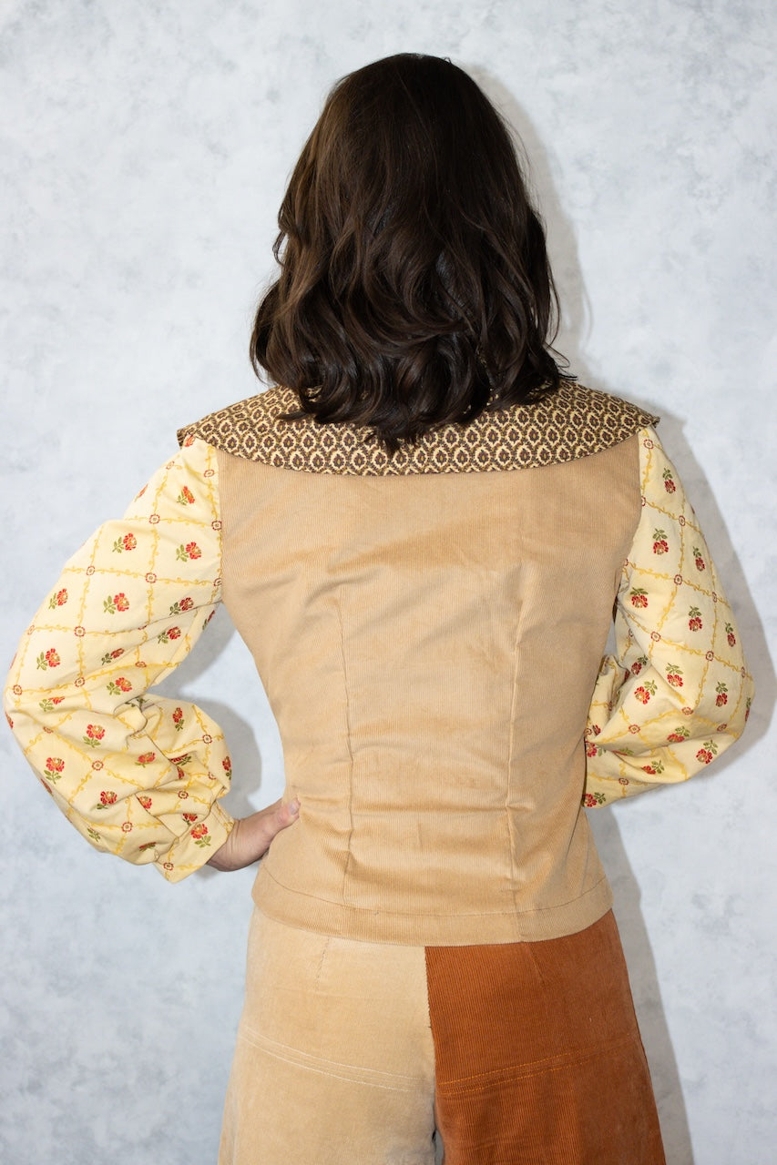 "Bohemian Vibes" Fitted Puff sleeved jacket- one of a kind