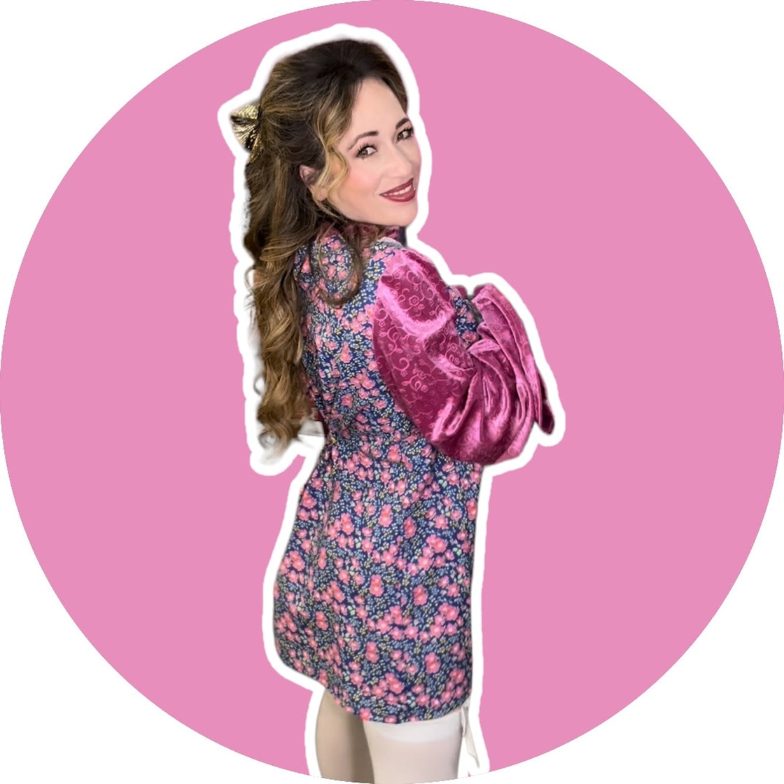 "Pink Posies" one of a kind mini babydoll dress