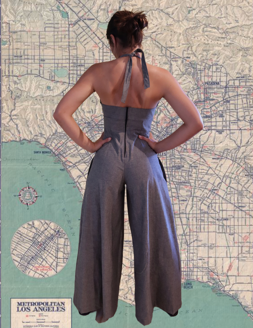 "Gold Miner" One of a kind Palazzo halter jumpsuit