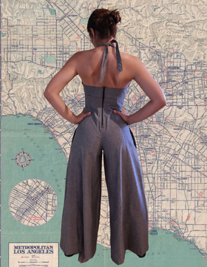 "Gold Miner" One of a kind Palazzo halter jumpsuit