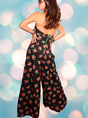"MacArthur Park" One of a kind Palazzo Halter Jumpsuit