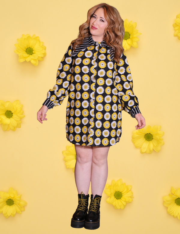 "Sunflower" Oversized Shirt Dress
