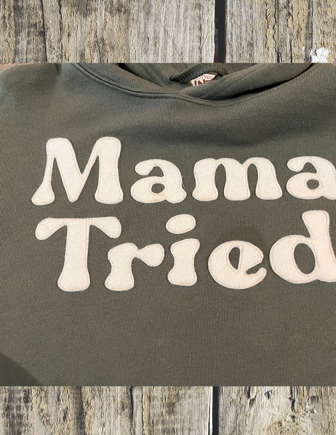 "Mama Tried" Handmade cropped hoody