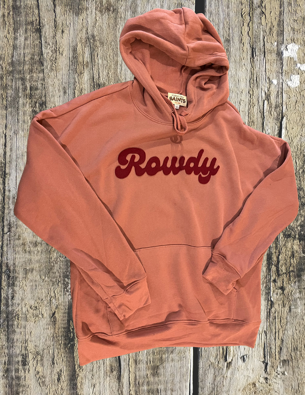 "Rowdy" Felt lettering hoody