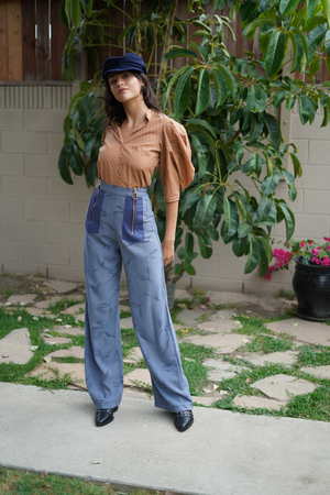 "Colt" High Waisted , Double Zip pants