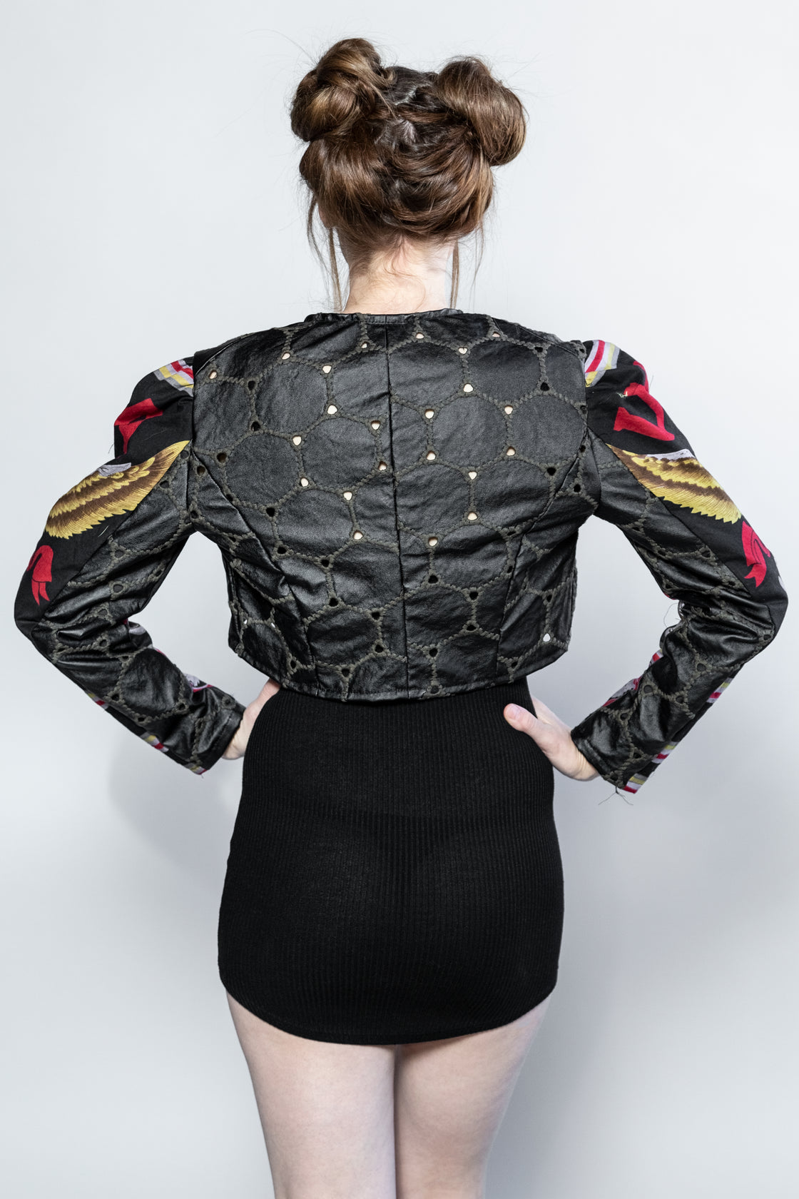 Forgotten Saints LA "Midnight Rider" Vegan Leather Cropped Moto Jacket