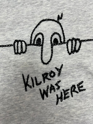 "Kilroy was Here" Hand chainstitched crewneck sweatshirt