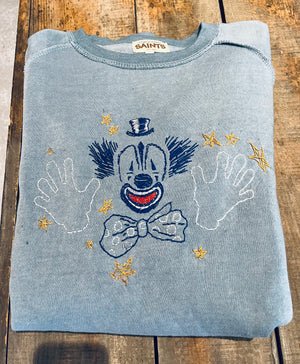 "Hey Kids!" Hand chainstitched crewneck sweatshirt
