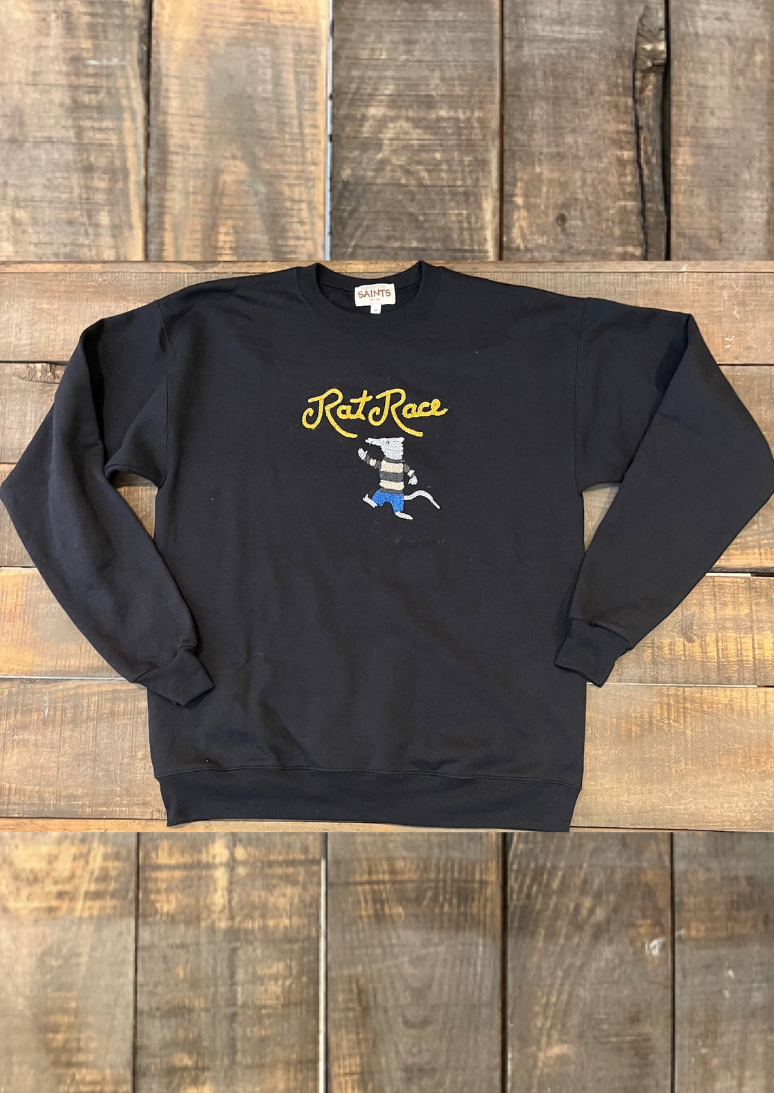 "Rat Race"  Hand chainstitched Crewneck Sweatshirt