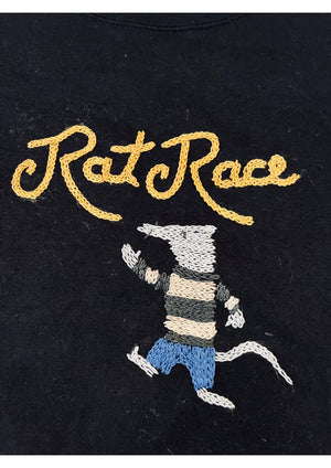 "Rat Race"  Hand chainstitched Crewneck Sweatshirt