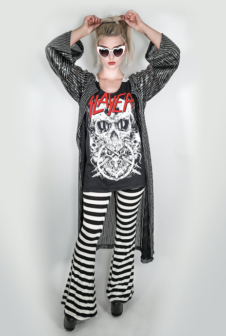 Forgotten Saints LA "Distortion" One of a kind Long Sequined Kimono