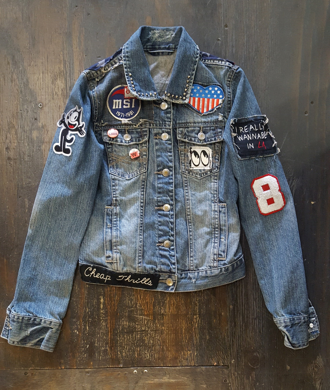 TSR- FSLA One of a Kind "Love and Rockets" Vintage Denim Womens Jacket